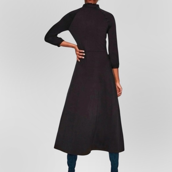 NWT Boden Rosa Jersey Tie Neck Midi Dress Black US 8 Regular - Picture 2 of 14